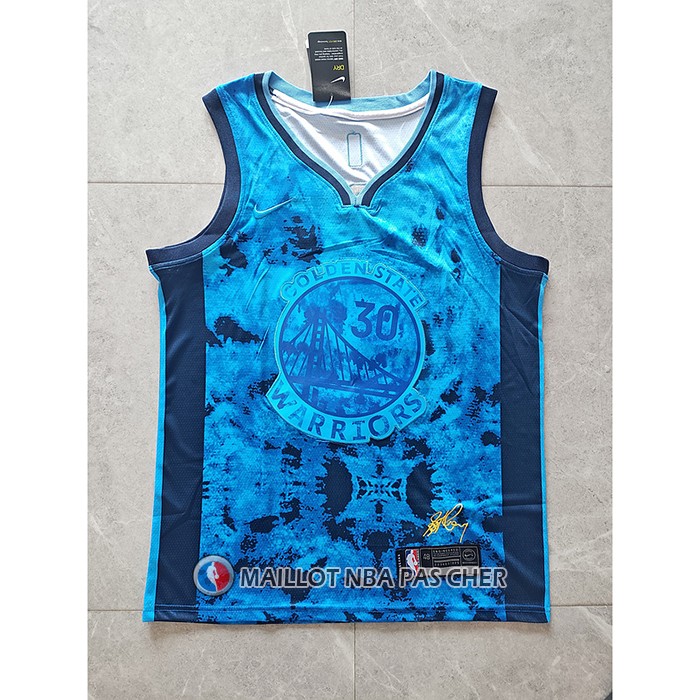 Maillot Golden State Warriors Stephen Curry NO 30 Select Series 2023 Bleu